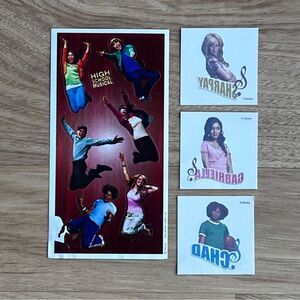 High School Musical sticker sheet 6"x3" And Temporary Tattoos 2"x2" Each